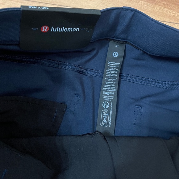 Lululemon Men ABC Slim Fit 5 Pocket Pant Navy Blue 31"W x 30"L New with Tag - Picture 3 of 7
